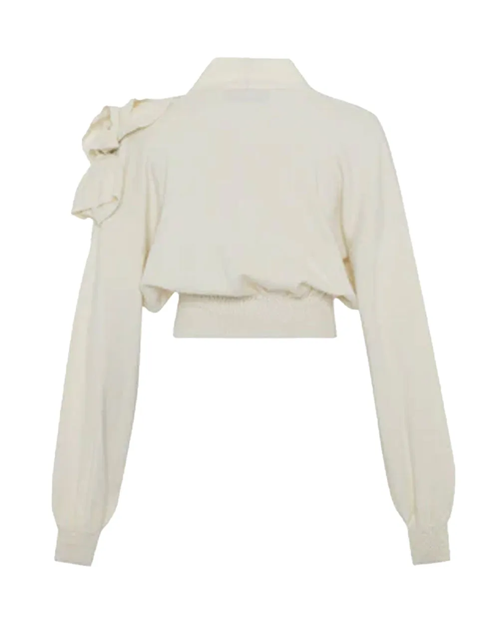 Ivory Nomia Cropped Rosette Cardigan