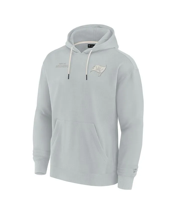 Men's and Women's Gray Tampa Bay Buccaneers Fanatics Signature Super Soft Fleece Pullover Hoodie ,  grey