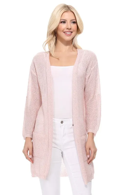 Open Stitch Long Cardigan