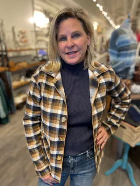 Reversible Plaid Cropped Shacket - HQ