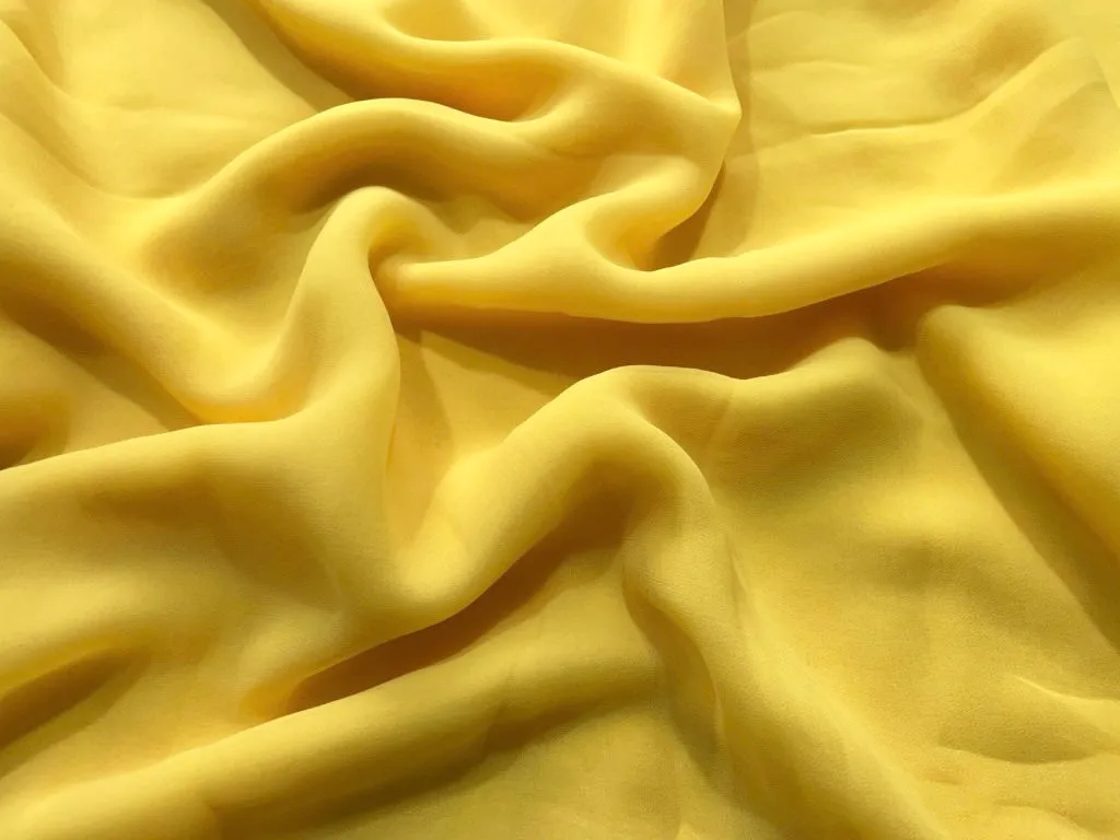 Summer Yellow Plain Georgette Fabric